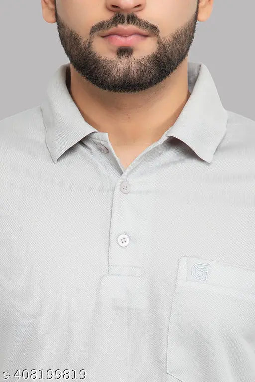 Mens Solid Polo Polyester Tshirt