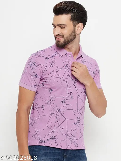 Relane Men's Printed Polo Tshirt