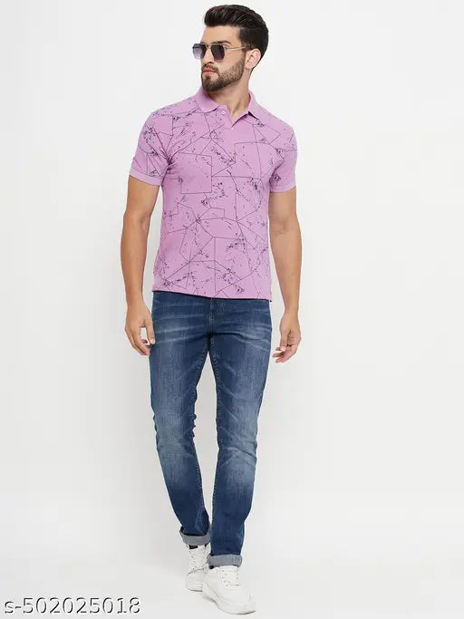 Relane Men's Printed Polo Tshirt