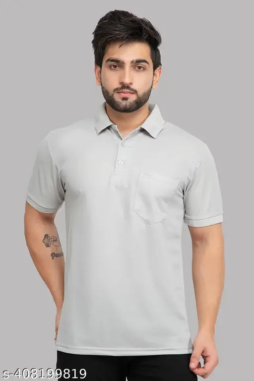 Mens Solid Polo Polyester Tshirt