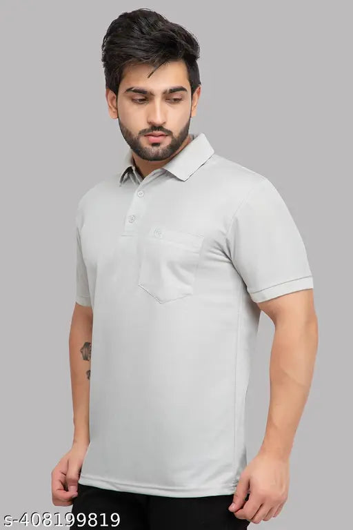 Mens Solid Polo Polyester Tshirt