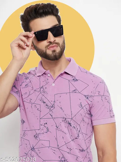 Relane Men's Printed Polo Tshirt